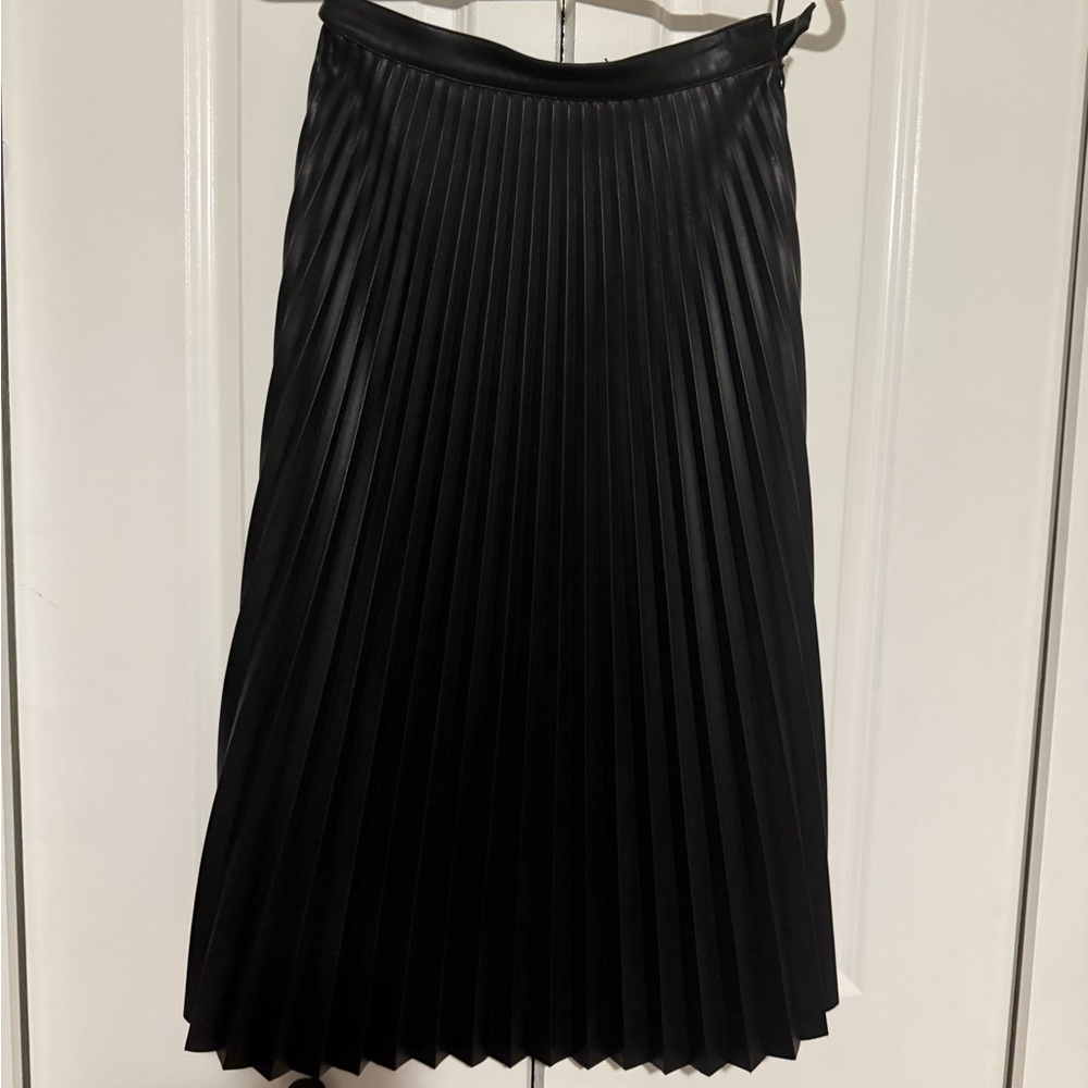 Proenza Schouler Black A-Line Pleated Skirt 00 NWT